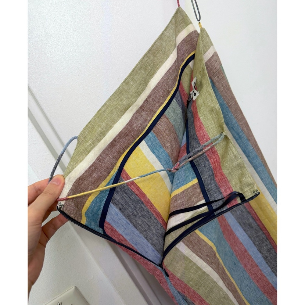 NWT Staud Laura Linen Maxi Dress Market Stripe Colorful Rainbow Sundress M - Picture 12 of 12